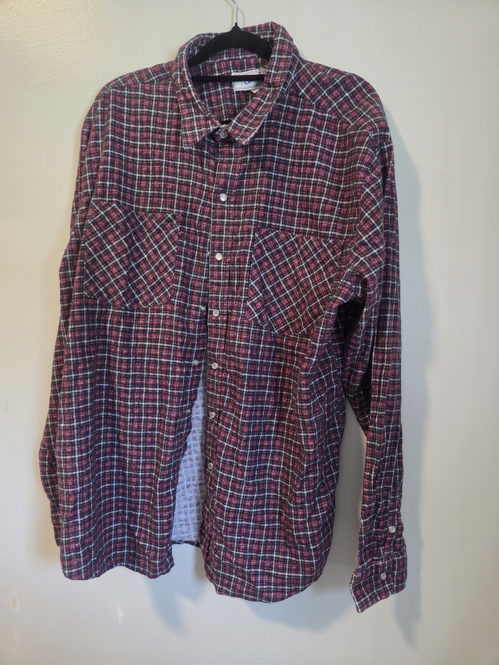 Men's Red Plaid Button-Up Shirt